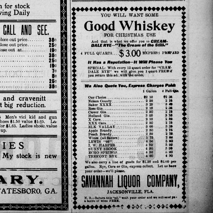 Pre-Prohibition Tremont Rye Decanter - Savannah Liquor Company