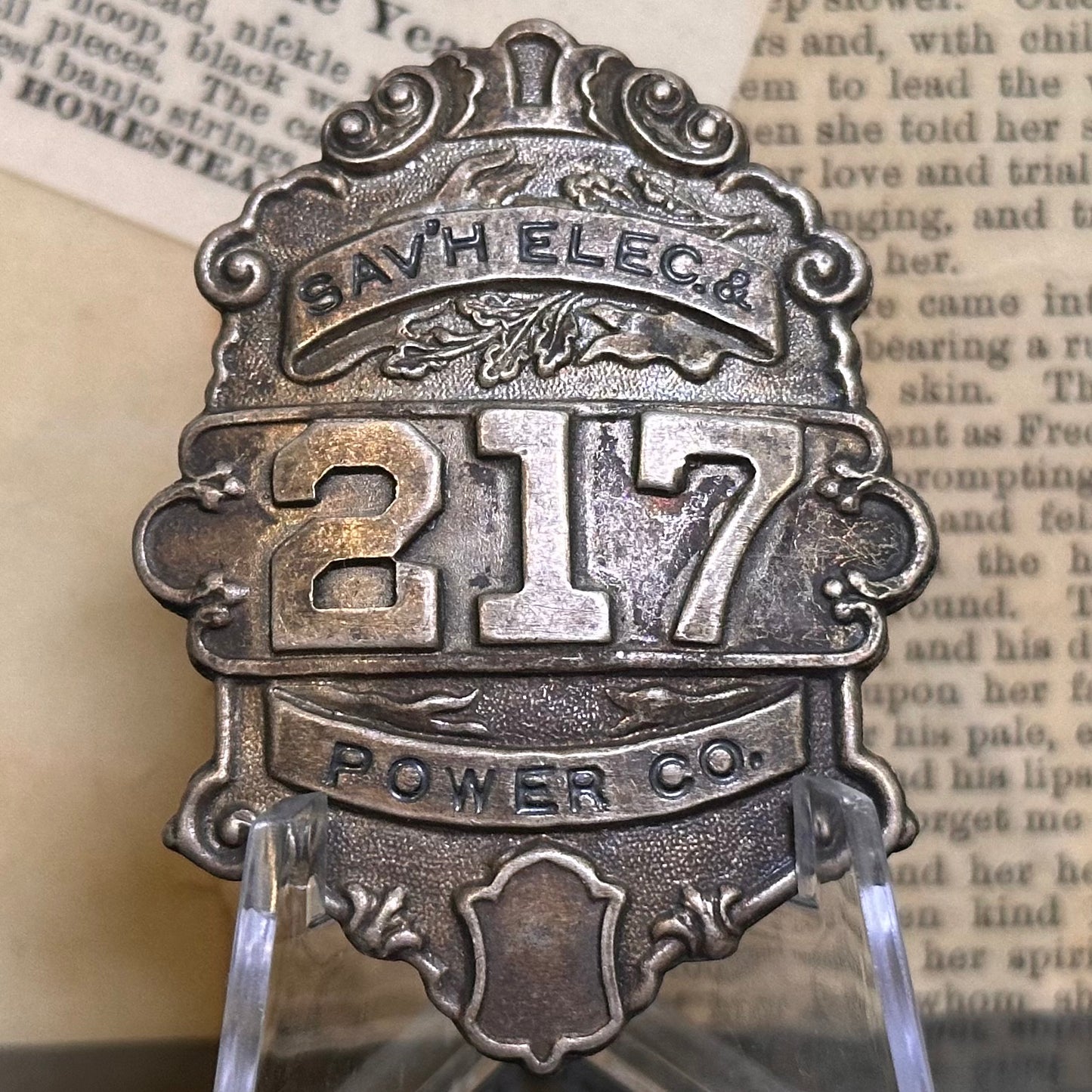 Savannah Electric & Power Co Employee Badge (217)