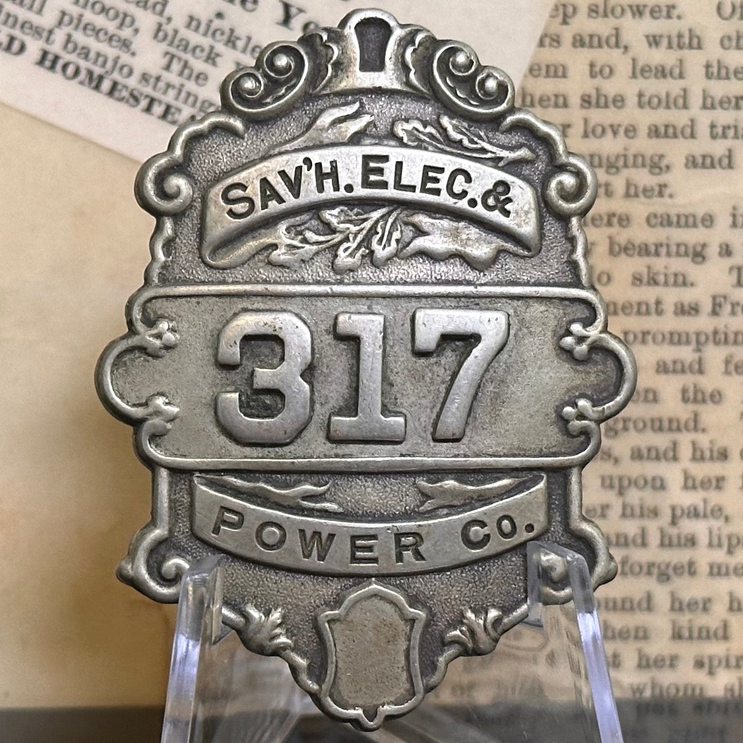 Savannah Electric & Power Co Employee Badge (317)