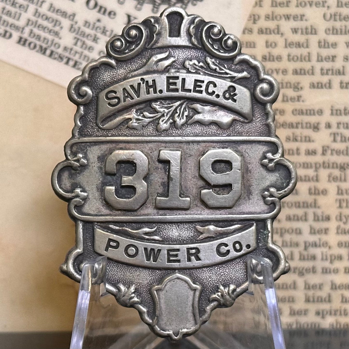 Savannah Electric & Power Co Employee Badge (319)