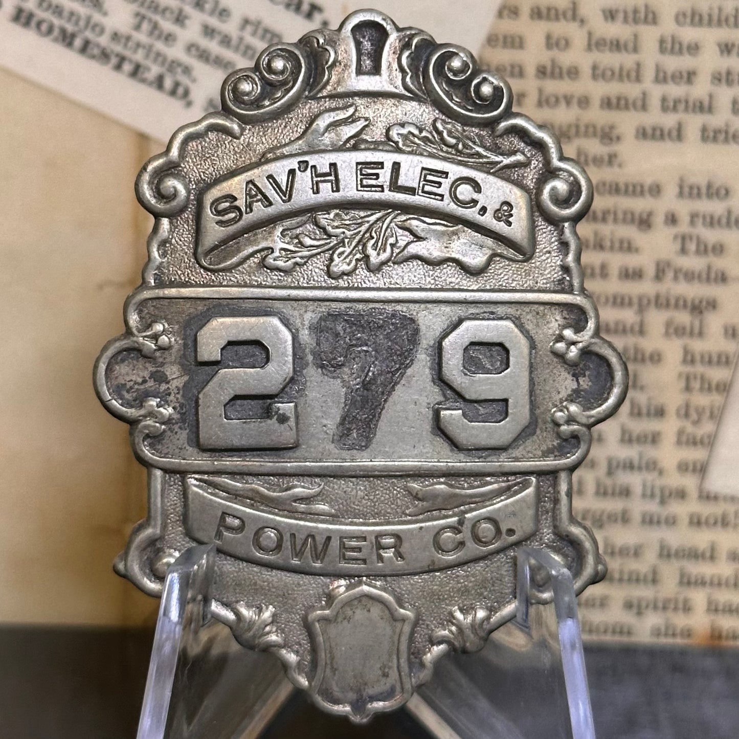 Savannah Electric & Power Co Employee Badge (2?9)